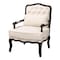Baxton Studio Dion Traditional French Cream Fabric and Wenge Brown Finished Wood Accent Chair 233-13261-ZORO - alternate 1